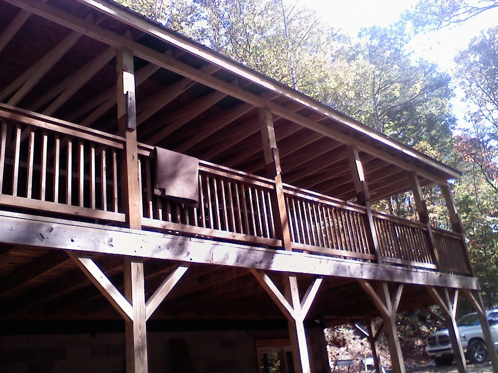 Timber framing under a new elevated porch and deck — Roof Leak Repair in Asbury Park by Roofing Brothers
